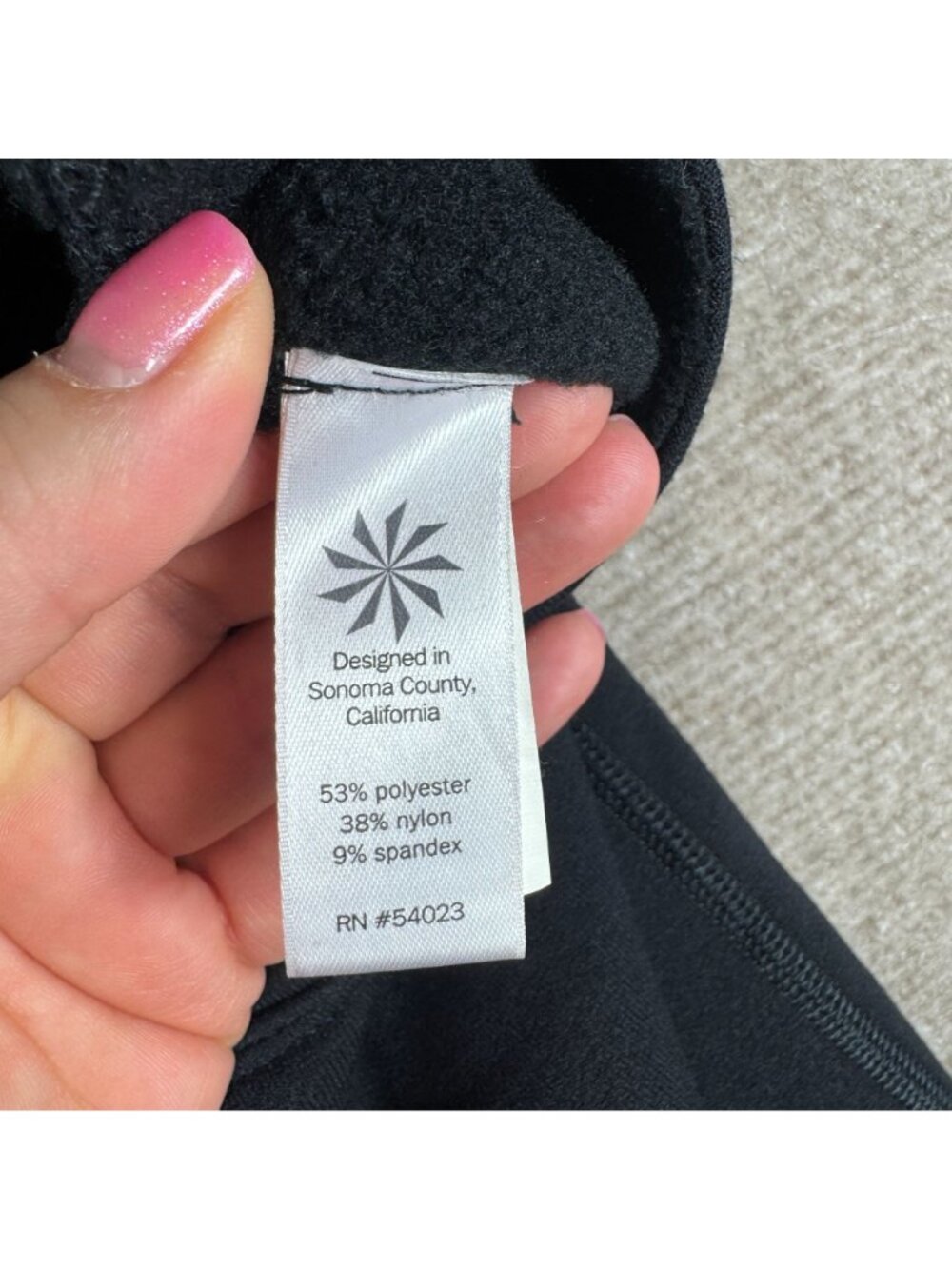 Athleta Polartec Power Stretch Tight Fleece Lined Leggings Black Small Running - Picture 6 of 13